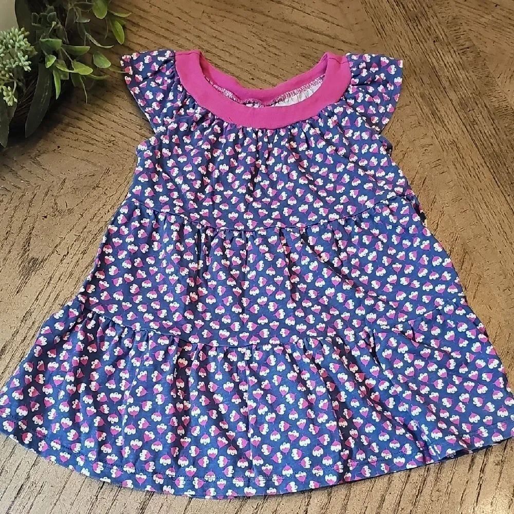 Tea Collection Blue and Pink Floral Blouse 2T